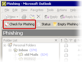 MS Outlook with Delphish toolbar